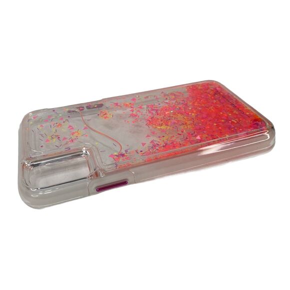 iPhone X , iPhone XS Case Clear Glowing Pink Glitter Waterfall by Case-Mate NEW! - Picture 4 of 12